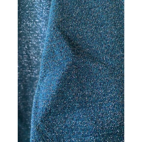 NWT Talbots Blue Glitter Metallic Jeweled Buttons Button Up Cardigan- Size Large - Picture 4 of 7